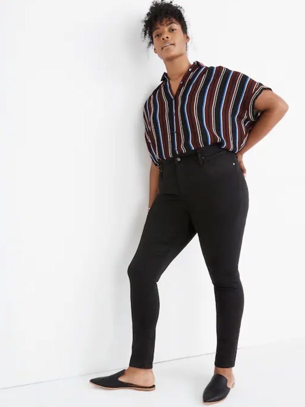 Madewell Carbondale Black Wash Denim Curvy High Rise Skinny Jeans Size 33